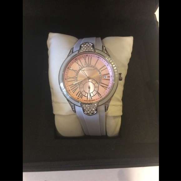 NEW Ted Lapidus Ombre Silicone Pink Dial White Crystal White/Grey OMBRE GEL RARE main image 5